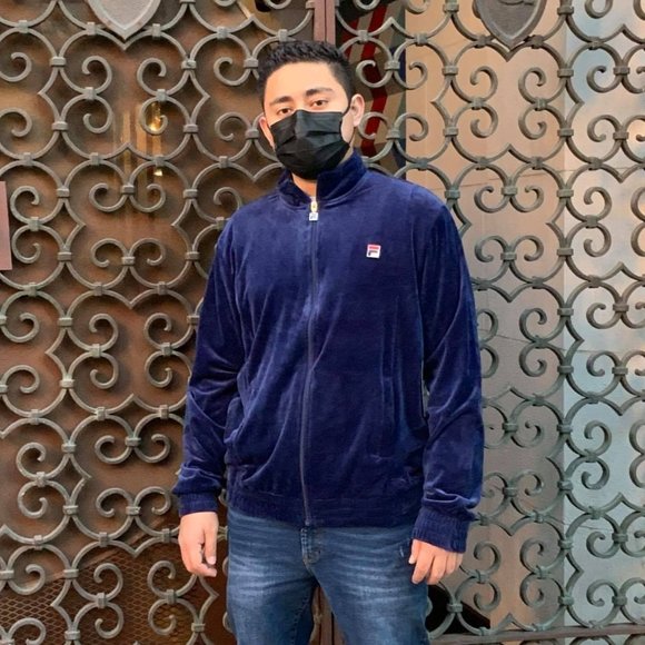 Men’s Fila Solid Navy Blue Velour Track Jacket NWT - Picture 1 of 2